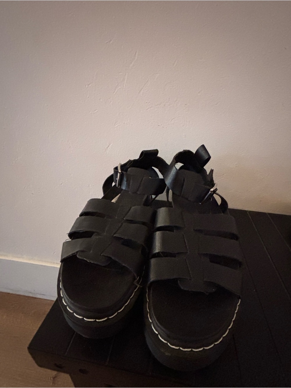 Madden Girl Black Strappy Platform Sandals